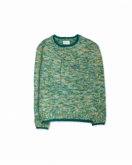 Pull vert en maille pour garçon New Era