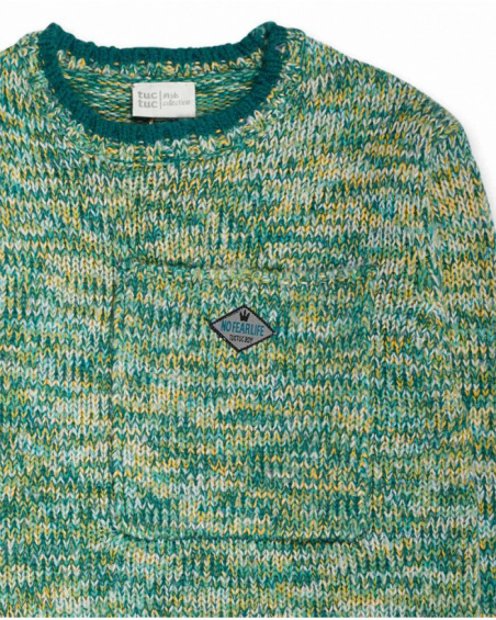 Pull vert en maille pour garçon New Era Pull vert en maille pour garçon New Era