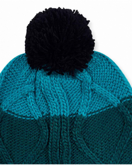 Bonnet et écharpe vert en maille pour garçon New Era Bonnet et écharpe vert en maille pour garçon New Era