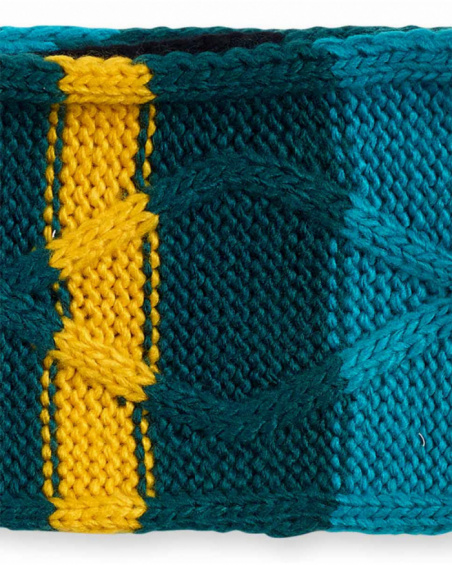 Bonnet et écharpe vert en maille pour garçon New Era Bonnet et écharpe vert en maille pour garçon New Era