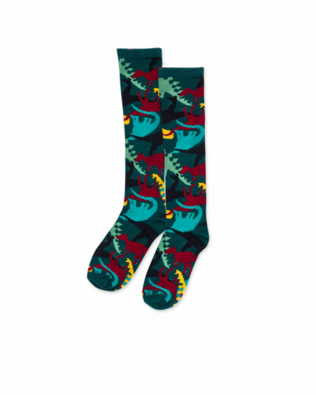 Chaussettes vertes à motifs pour garçon New Era Chaussettes vertes à motifs pour garçon New Era