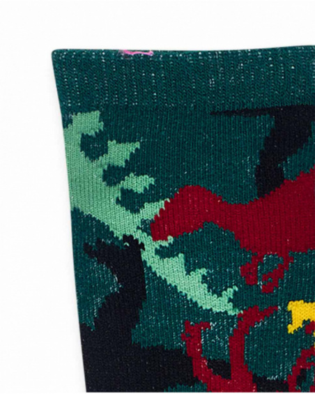 Chaussettes vertes à motifs pour garçon New Era Chaussettes vertes à motifs pour garçon New Era