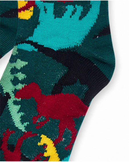 Chaussettes vertes à motifs pour garçon New Era Chaussettes vertes à motifs pour garçon New Era