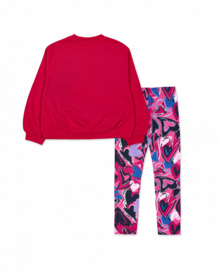 Ensemble peluche tricot fuchsia pour fille Fav Things