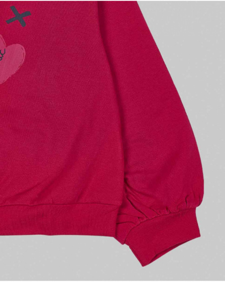 Sweat peluche fuchsia pour fille Fav Things Sweat peluche fuchsia pour fille Fav Things