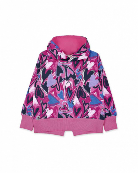 Sweat fuchsia en peluche avec imprimé pour fille Fav Things
