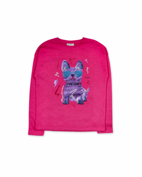 T-shirt en maille rose pour fille Fav Things T-shirt en maille rose pour fille Fav Things
