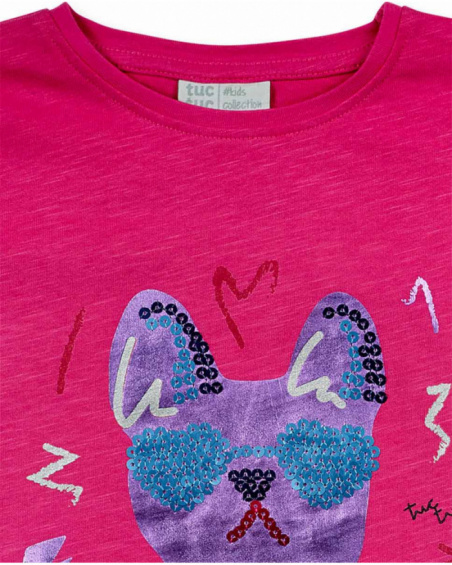 T-shirt en maille rose pour fille Fav Things T-shirt en maille rose pour fille Fav Things