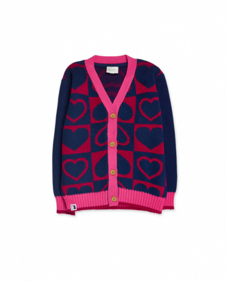 Veste en maille bleue pour fille Fav Things Veste en maille bleue pour fille Fav Things