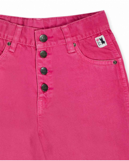 Pantalon en twill fuchsia pour fille Fav Things