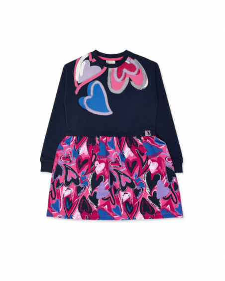 Robe en peluche imprimée bleue pour fille Fav Things