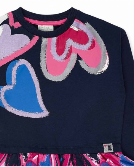Robe en peluche imprimée bleue pour fille Fav Things