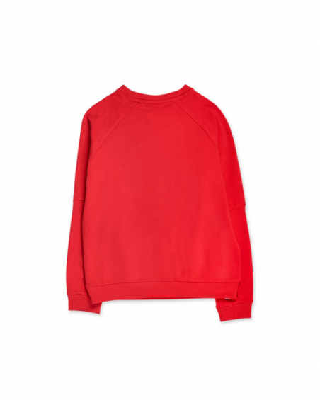 Sweat peluche rouge fille Natural Planet Sweat peluche rouge fille Natural Planet