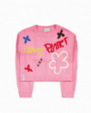 Pull en maille rose pour fille Natural Planet Pull en maille rose pour fille Natural Planet