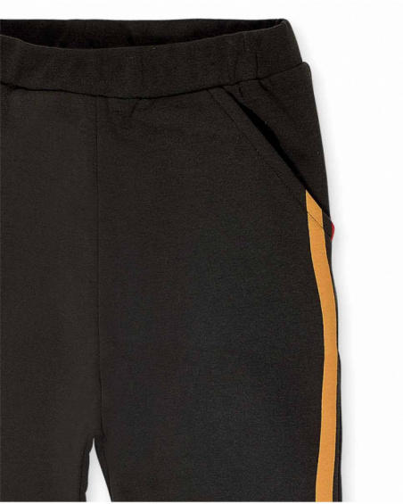 Legging en maille marron pour fille Natural Planet Legging en maille marron pour fille Natural Planet