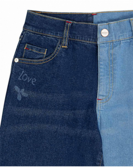 Pantalon denim bleu pour fille Natural Planet