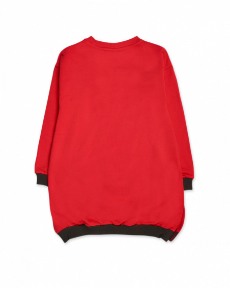 Robe en maille rouge pour fille Natural Planet Robe en maille rouge pour fille Natural Planet