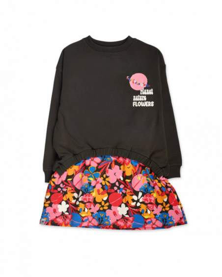 Robe en peluche marron pour fille Natural Planet Robe en peluche marron pour fille Natural Planet