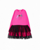 Robe en tulle tricoté fuchsia pour fille K-Pop Robe en tulle tricoté fuchsia pour fille K-Pop