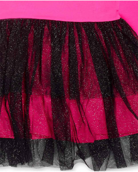Robe en tulle tricoté fuchsia pour fille K-Pop Robe en tulle tricoté fuchsia pour fille K-Pop