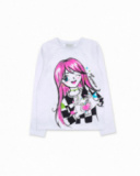 T-shirt blanc en maille pour fille K-Pop T-shirt blanc en maille pour fille K-Pop