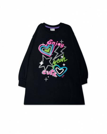 Robe en peluche noire pour fille K-Pop Robe en peluche noire pour fille K-Pop