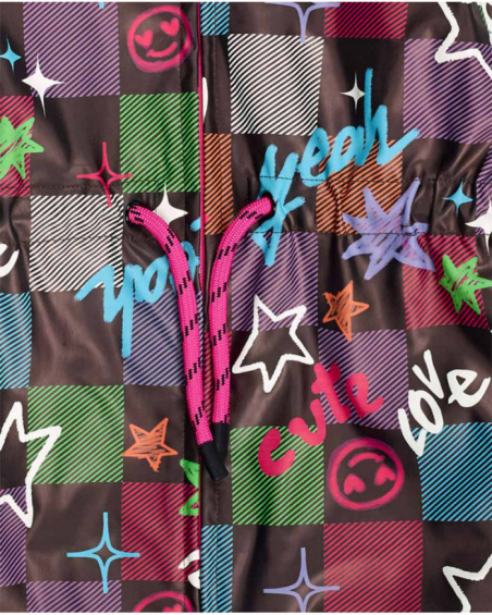 Trench à carreaux fille K-Pop Trench à carreaux fille K-Pop