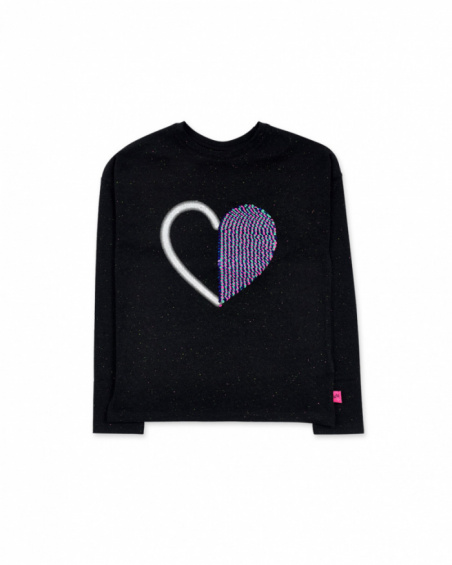 T-shirt noir en maille pour fille K-Pop T-shirt noir en maille pour fille K-Pop