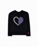 T-shirt noir en maille pour fille K-Pop T-shirt noir en maille pour fille K-Pop