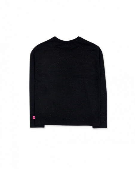 T-shirt noir en maille pour fille K-Pop T-shirt noir en maille pour fille K-Pop