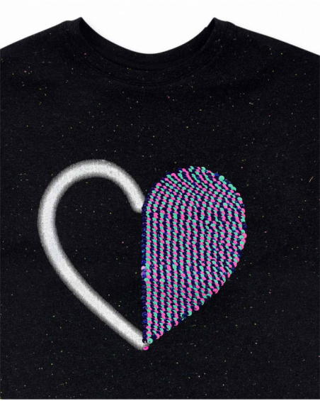 T-shirt noir en maille pour fille K-Pop T-shirt noir en maille pour fille K-Pop