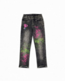 Pantalon en jean fille K-Pop gris Pantalon en jean fille K-Pop gris