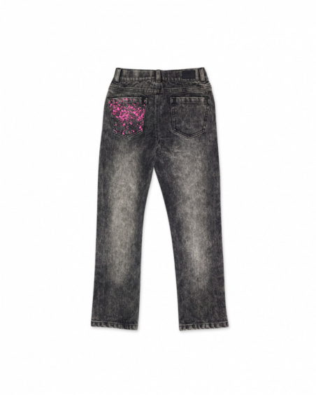 Pantalon en jean fille K-Pop gris