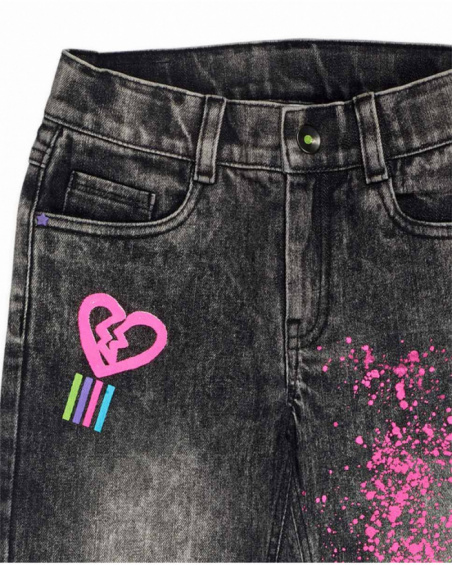 Pantalon en jean fille K-Pop gris Pantalon en jean fille K-Pop gris
