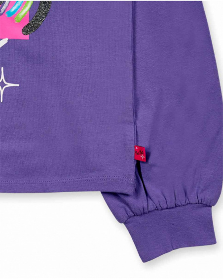 T-shirt en maille lilas pour fille K-Pop T-shirt en maille lilas pour fille K-Pop
