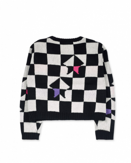 Pull fille K-Pop en maille à carreaux Pull fille K-Pop en maille à carreaux