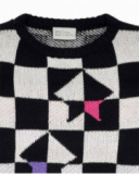 Pull fille K-Pop en maille à carreaux Pull fille K-Pop en maille à carreaux