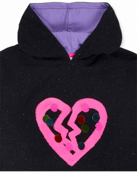 Sweat peluche noir pour fille K-Pop Sweat peluche noir pour fille K-Pop