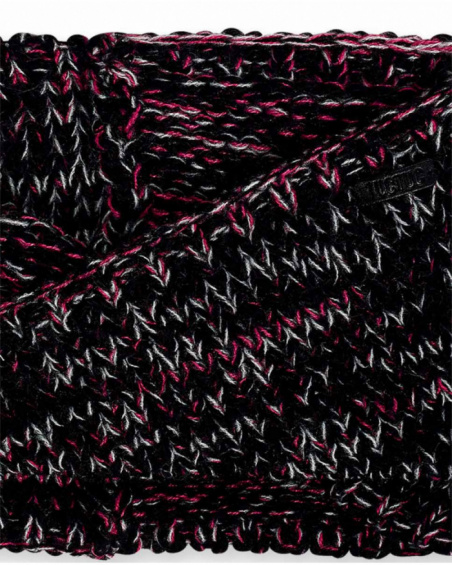 Bonnet et écharpe en tricot noir pour fille K-Pop Bonnet et écharpe en tricot noir pour fille K-Pop
