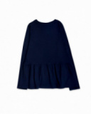 T-shirt bleu en maille fille Wild Flower T-shirt bleu en maille fille Wild Flower
