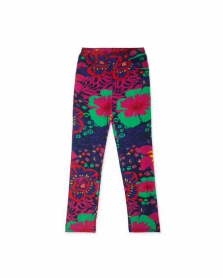 Legging peluche bleu pour fille Wild Flower Legging peluche bleu pour fille Wild Flower