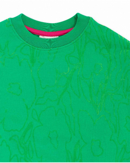 Sweat peluche vert fille Wild Flower Sweat peluche vert fille Wild Flower
