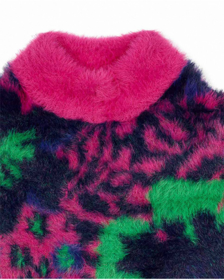 Pull tricot rose fille Wild Flower Pull tricot rose fille Wild Flower