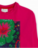 T-shirt en maille rose pour fille Wild Flower T-shirt en maille rose pour fille Wild Flower