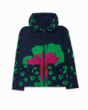 Veste peluche bleue pour fille Wild Flower Veste peluche bleue pour fille Wild Flower