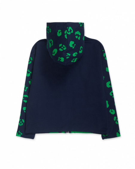 Veste peluche bleue pour fille Wild Flower Veste peluche bleue pour fille Wild Flower