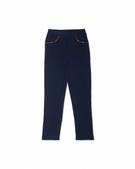 Legging peluche bleu fille Wild Flower Legging peluche bleu fille Wild Flower