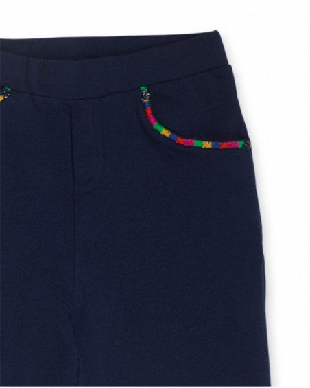 Legging peluche bleu fille Wild Flower Legging peluche bleu fille Wild Flower
