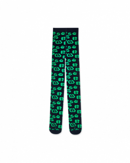 Collants verts pour fille Wild Flower