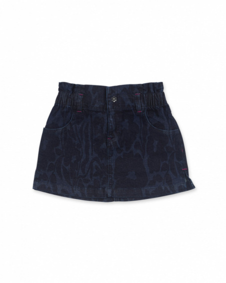 Jupe en jean Wild Flower bleu pour fille Jupe en jean Wild Flower bleu pour fille